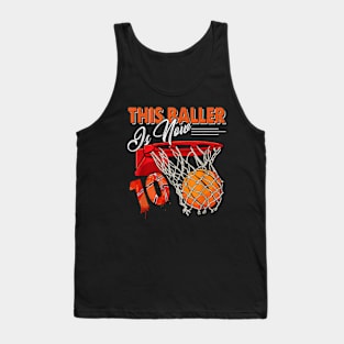 10th Birthday Basketball 10 Years Old Kids Tank Top